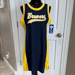 Milwaukee Brewers Navy and Yellow Tank Dress NWT